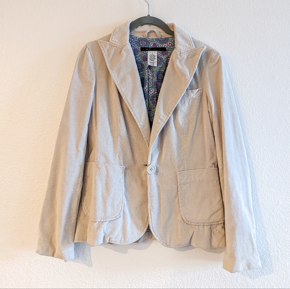 Marc Jacobs | Corduroy One-Button Blazer - Cream/Tan, Size 2